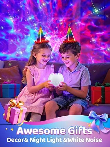 One Fire Galaxy Projector for Bedroom Christmas Gifts for Teen Boys Gifts Women Gifts for Teenage Girls 15 Colors+ 15 White Noise+ Bluetooth Star Projector Night Light for Kids Room Decor Lava Lamp thumbnail 6