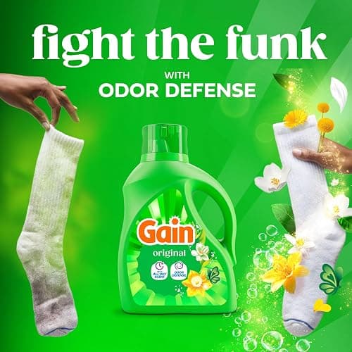 Gain Liquid Laundry Detergent, Freshness, Odor Defense, High Efficiency Washing Machine Liquid Laundry Soap, Original Scent, 132 fl oz, 100 Loads (Packaging May Vary) thumbnail 3