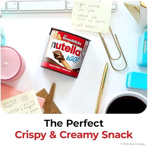 Nutella & GO! Chocolate Hazelnut Spread with Cocoa + Breadsticks, 24 Bulk Snack Packs, 1.8 oz Each thumbnail 7