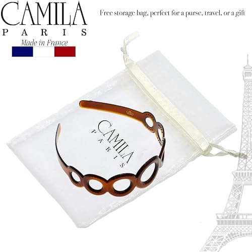 Camila Paris MP307 French Headband for Women, Strong Hold Grip Women's Hair Band, Very Flexible, No Slip and Durable Styling Girls Hair Accessories, Made in France with Cellulose thumbnail 6