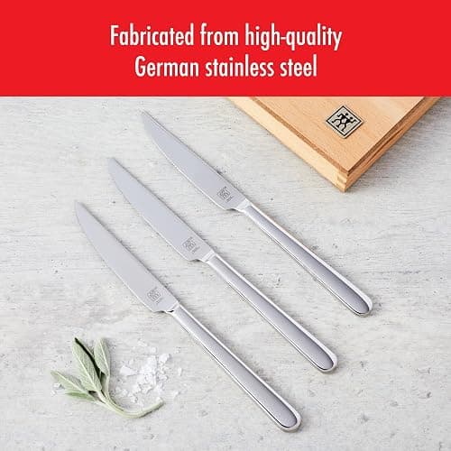 ZWILLING Contemporary Steak Knife Set of 8, Oval handle, Stainless Steel, with 12" x 10" case thumbnail 6