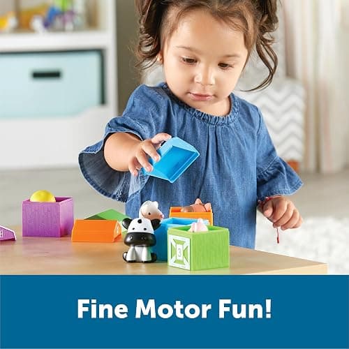  Learning Resources Official Peekaboo Learning Farm - Toddler Toys Activities, Travel Sensory Animal, Montessori, Finger Puppets, Birthday Gift For Boys And Girls, Fine Motor Games thumbnail 2
