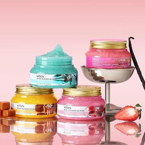 Sttes Smell Rio Shea Sugar Body Scrub 606 (Pressable Strawberry Gummies) – Strawberry Candy Scent Shower Treatment 250g thumbnail 8