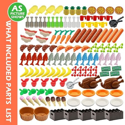 City Food Accessories - Building Block Friends Animals Bricks, People House Kitchen Farm Restaurant MOC Pieces Parts, Classic Party Favors Toys for Boys Girls thumbnail 3