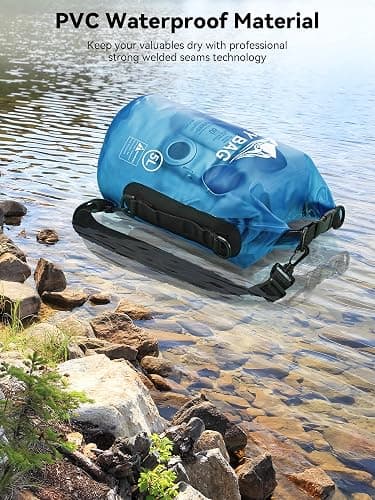 HEETA Dry Bag Waterproof for Women Men, 5L/10L/20L/30L/40L Roll Top Lightweight Dry Storage Bag Backpack with Phone Case for Travel Swimming Boating Kayaking Paddle Board Camping Beach Accessories thumbnail 3