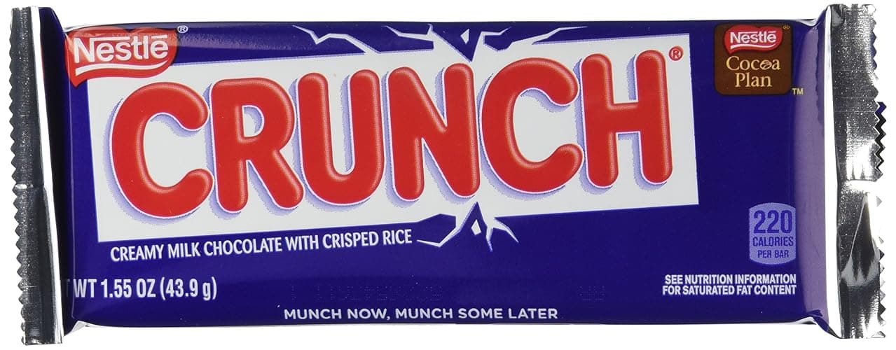 CRUNCH Full-Size Candy Bar, Creamy Milk Chocolate with Crunchy Crisped Rice, 36 Individually Wrapped Bars, 1.55 oz Each thumbnail 4
