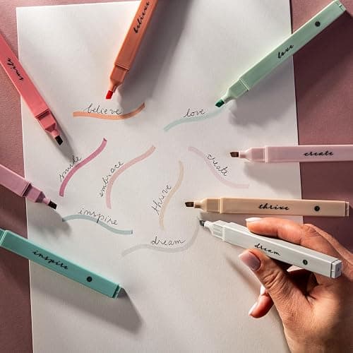 DIVERSEBEE Bible Highlighters with Soft Chisel Tip, 8 Pack Assorted Colors Pens No Bleed, Quick Dry, Cute Aesthetic Markers, Bible Study Journaling Supplies and Accessories (Boho) thumbnail 2