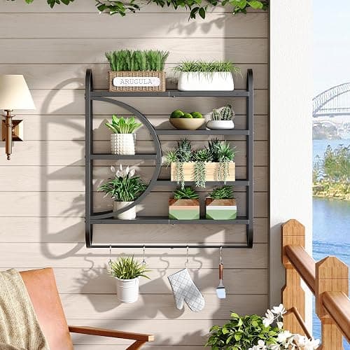 HOOBRO Gaming Floating Shelves with LED Lights, 28.9" LED Wall Mounted Shelf, 5-Tier Display Rack for Wall Storage, Floating Rack with Hanging Rod and 4 S-Hooks, for Game Room, Black BB50DBJ01 thumbnail 6
