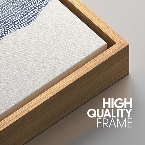 SIGNWIN Framed Canvas Print Wall Art Set Blue White Grunge Geometric Pattern Abstract Shapes Cozy Neutral Decorative Contemporary Minimal for Living Room, Bedroom, Office - 24"x36"x3 Natural thumbnail 5