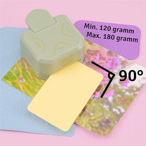 Vaessen Creative Perforatrice d'Angle 3 en 1-4, 7 et 10 mm - Vert Menthe | Arrondisseur de coins, Perforateur, Scrapbooking matériel, Papier, Bullet journaling, Cartes thumbnail 4