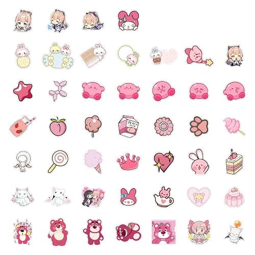 BulbaCraft Cutecore Stickers, Cute Anime Stickers for Water Bottle and Laptop - Cutecore Party Supplies & Decorations, Waterproof Vinyl Decals, Aesthetic Stickers, Gifts for Women & Men thumbnail 4