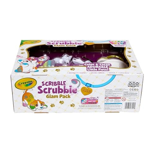 Crayola Scribble Scrubbies Glam Pack (4 Pets), Holiday for Kids, Washable Pet Care Toy, Coloring Animal Craft, Stocking Stuffer Toys for Girls & Boys, 3+ thumbnail 7