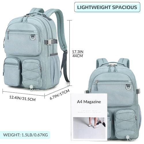 Lohol Water Resistant Backpack with Mulitiple Pockets for School Travel Outdoor College, 15.6 inch Laptop Daypack for Men and Women (Blue) thumbnail 2