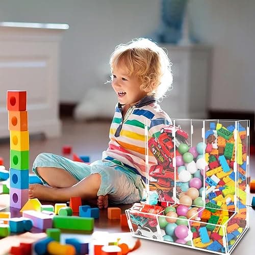 Montex Upgrade Acrylic Wall Dispenser, Acrylic Wall Storage, Play Room Organization Hanging Organizer for Playroom, Blocks, Cars, Snacks thumbnail 2