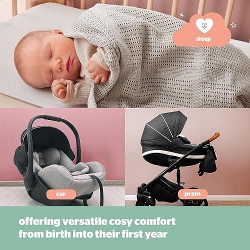 Silentnight Safe Nights Baby Blanket - Pack of 2 Soft 100% Cotton Cellular Baby Blanket for Newborn Ideal for Cot, Crib, Moses Basket and Pram - Baby Essentials - 2 Pack - Natural - Natural thumbnail 5