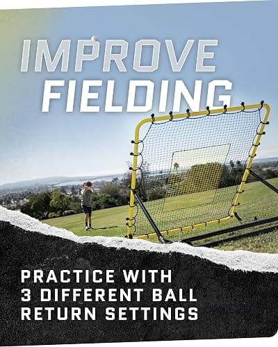 SKLZ Fielding Trainer - Baseball & Softball Pitch-Back Rebound Net - Ground, Line Drive & Fly Ball Return Settings - 4 x 4.5-Foot Steel Frame, UV & Weather Resistant Bungee Net, Easy-Fold Design - FIELDING TRAINER thumbnail 2