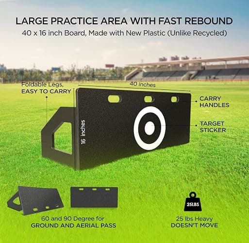 ZivPlay Soccer Rebounder Board Soccer Wall Kick Back Trainer with 2 Rebound Angles for Ball Passing and Bounce Back Training thumbnail 2