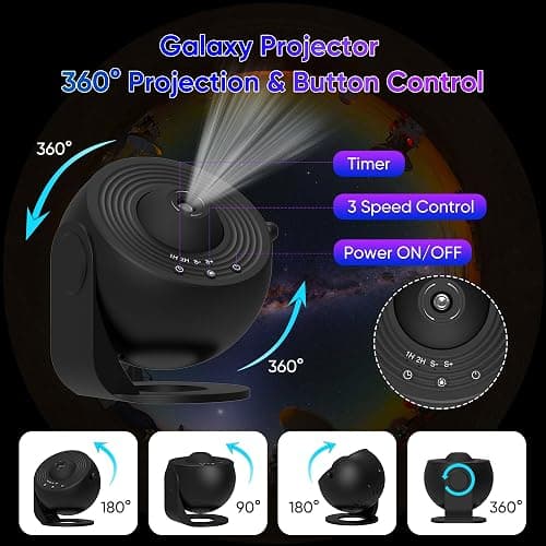 Xeefeel Galaxy Projector for Bedroom,13 in 1 Star Projector with Timer and 3 Button Control 360° Rotating Planetarium Ceiling Night Light Projector for Kids,Adult,Gifts,Ceiling,Bedroom Room Decor thumbnail 7