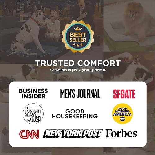 Bedsure Orthopedic Dog Beds Large Sized Dog - Washable Large Dog Cat Bed Waterproof, Comfort Dogs Couch Sofa with Washable Removable Cover, Pet Bed with Nonskid Bottom, Grey, 35" thumbnail 2
