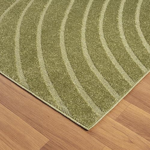 LUXE WEAVERS Modern Geometric Wave Green 9x12 Area Rug, Contemporary Stain Resistant Carpet thumbnail 4