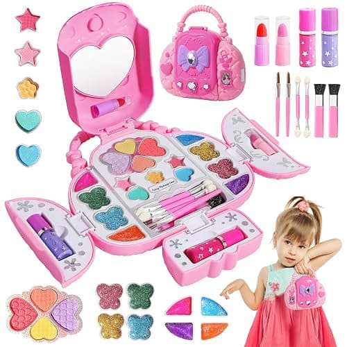 Topsolid Kids Makeup Kit With Mirror - Real Washable Makeup Set for Girls 5-8, Princess Toys Cosmetic Set, Christmas & Birthday Gifts for 3-8 Year Old Girls - Image 1