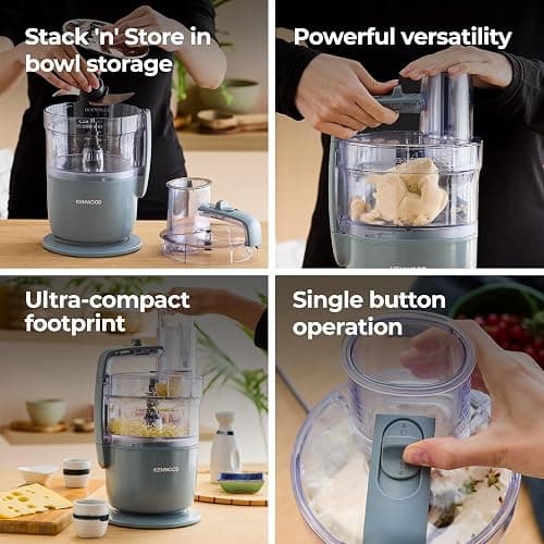Kenwood, MultiPro Go FDP22.​130GY, Food Processor, for Chopping, Slicing, Grating, Pureeing and Kneading Dough, with Express Serve, 1.3L Bowl, Knife blade, 4mm Slicing/Grating Disk, 650 Watts, Grey thumbnail 5