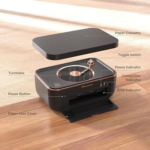 iDPRT 4x6'' Photo Printer with 20 Sheets Photo Paper & 1 Cartridge, Portable Instant Photo Printer for iPhone Android, Thermal Dye Sublimation, Wi-Fi Picture Printer, Black thumbnail 6