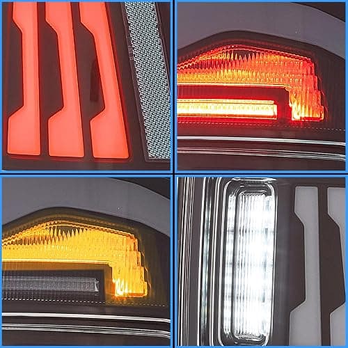 VLAND Tail Lights Compatible with 4th Gen Dodge Ram 1500 2009-2018 Ram 2500/3500 2010-2018, Rear Lights w/Startup Animation w/Amber Sequential, Fit Led/Halogen Models One Set Color Clear thumbnail 8