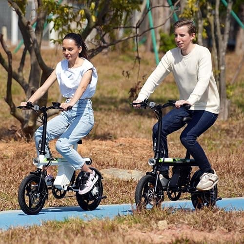 isinwheel Electric Bike for Adult 500W Motor, 20MPH Folding Ebike, 14"/16" Adult Electric Bicycles with Smart Uphill, 280.8Wh/374.4Wh Battery, Mini E Bikes for Adults and Teens thumbnail 9
