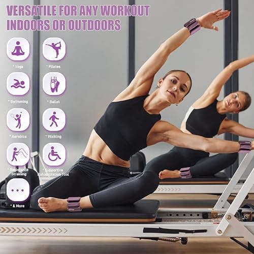 INDEPANDIA Wrist & Ankle Weights for Women and Men, 2lbs/4lbs Pairs Adjustable Silicone Weighted Bangles for Arm & Leg Workouts, Perfect for Pilates, Barre, Yoga, Walking & Home Fitness 24055 thumbnail 5