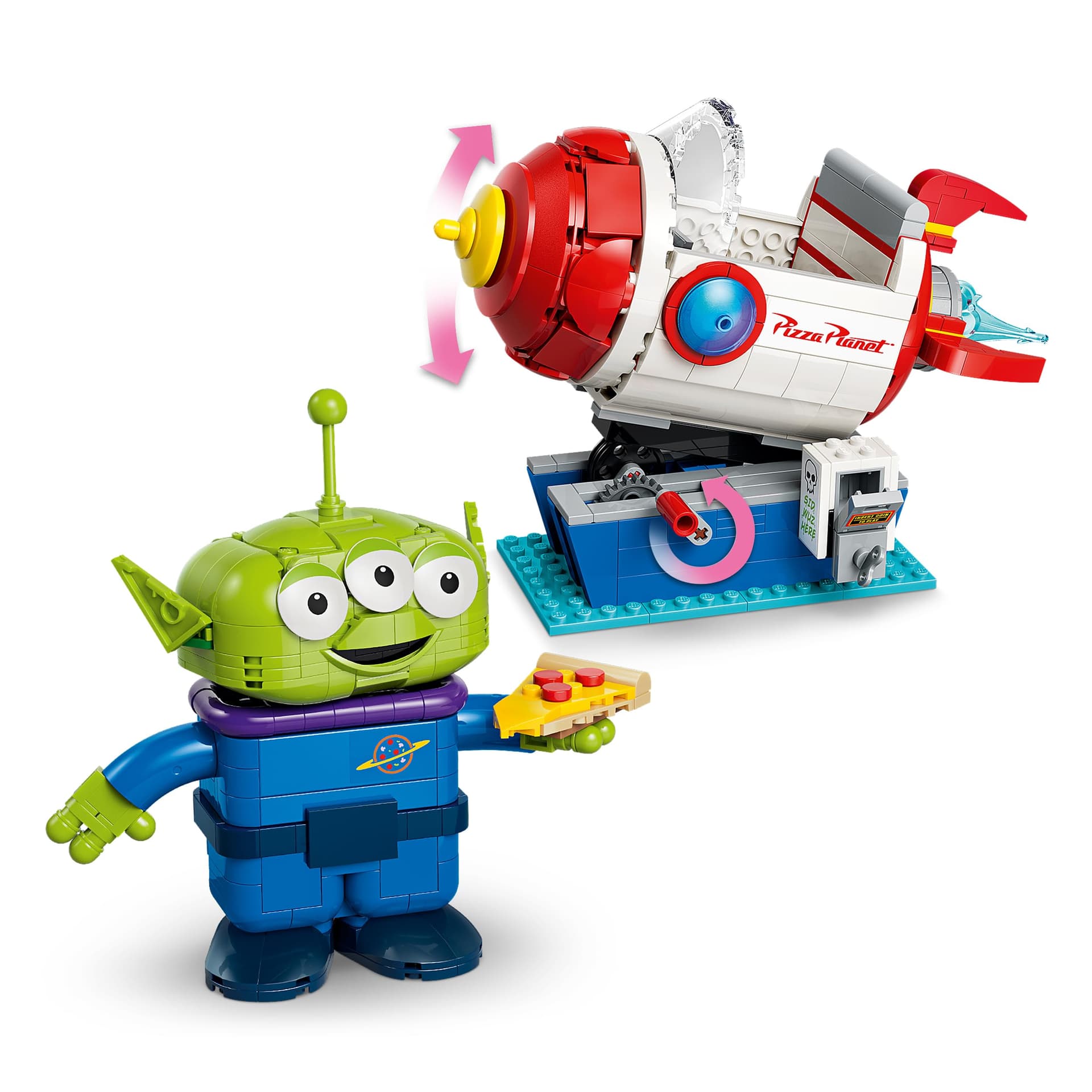 LEGO | Disney Pixar Alien met Pizza Planet Rocket Rit - Ruimteschip Speelgoed met Alien Figuur - Kinderkamerdecoratie - Cadeau voor Jongens, Meisjes en Toy Story Fans vanaf 9 Jaar - 43307 thumbnail 3
