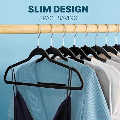 DEILSY™ Clothes Hangers Plastic Hangers - Durable Non-Velvet Plastic Hangers - Slim Hangers, Classic Shirt and Pant Hangers Black Plastic Hangers for Everyday Use Plastic Hangers 20 Pack thumbnail 5