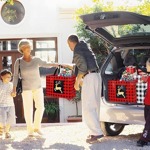YANGTE 16 Pack Extra Large Christmas Gift Bags, Reusable Tote Bags with Handle Non-Woven Christmas Grocery Shopping Totes for Holiday Xmas, 16.9 * 12.6 * 6.8" thumbnail 2