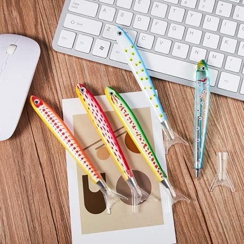 Outus 12 Pieces Fish Pens Cute Fishing Birthday Party Favors Decoration Writing Ballpoint Pens for Office School Christmas Near Year Gifts (Aquatic) thumbnail 5