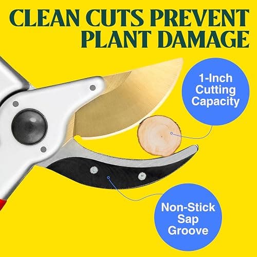 Haus & Garten ClassicPRO 8.5" Premium Titanium Bypass Garden Shears - Use as Pruners, Pruning Shears for Gardening, Hand Pruners, Handheld Garden Clippers, Scissors for Women thumbnail 5