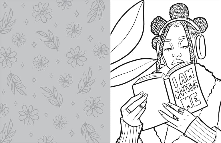 Coloring with Coco: Rest and Reflect: Relaxing Bold and Easy Coloring Book for Adults and Teens thumbnail 7