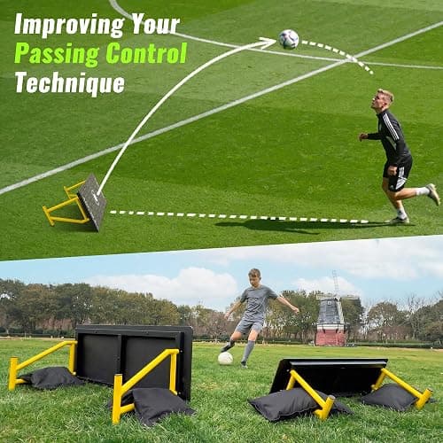 TELURY 4-Angle Soccer Rebounder Board, Portable Soccer Rebound Wall for Passing, First Touch & Shooting Training, Heavy Duty HDPE Kick Back Trainer thumbnail 9