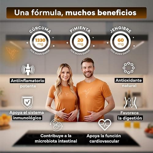 Cúrcuma con Jengibre y Pimienta Negra - 1410 mg por Dosis - 365 Cápsulas Formato Ahorro XL - Cúrcuma ECO en Cápsulas Veganas - Antiinflamatorio Natural - Apoyo Óseo y Articular - Sevens thumbnail 4