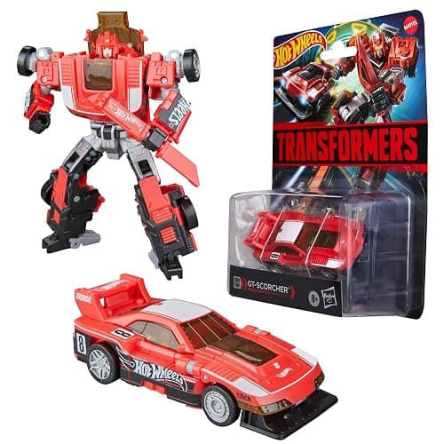 Transformers Collaborative Hot Wheels® x GT-Scorcher, Deluxe Class 5-Inch Robot Action Figure Converts to Racecar, Ages 8+ thumbnail 14