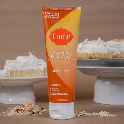 Lume Acidified Body Wash - 24 Hour Odor Control - Removes Odor Better than Soap - Moisturizing Formula - Formulated Without SLS or Parabens - OB/GYN Developed - 8.5 ounce (Toasted Coconut) thumbnail 8