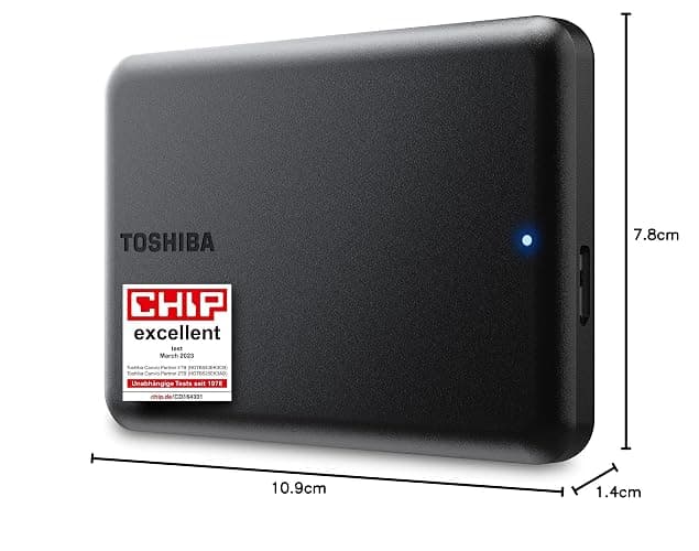 Toshiba Canvio Partner 2TB Portable 2.5'' External Hard Drive, USB 3.2, Compatible Mac & Windows. Xbox, PS4, PS5 (HDTB520EK3AB) thumbnail 8