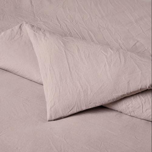Amazon Basics Parure de Lit 1 Personne 2 Pièces en Microfibre Prélavée, Extra Douce avec Effet Froissé Naturel, sans Repassage, Housse de Couette 135 x 200 cm et 1 Taie d'oreiller 65 x 65 cm, Violet thumbnail 3
