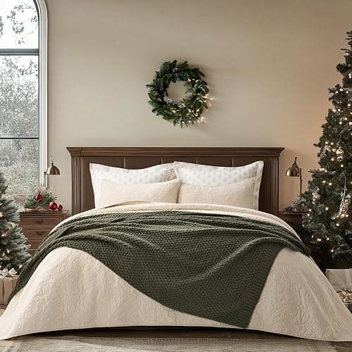 EVERGRACEHOME Chunky Chenille Knit Throw Blanket, 50 x 60, Olive Green | Sculpted Moss Stitch, Chic Modern Farmhouse, All-Season Warmth, OEKO-TEX® Certified, Elegant Blanket for Couch, Bed, Sofa thumbnail 2