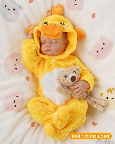 BABESIDE Baby Doll Clothes for 17-20 Inch Dolls, Reborn Doll Clothes | Cute Duck Outfit with Matching Hat | Soft Doll Clothes for Dress-Up & Pretend Play thumbnail 3