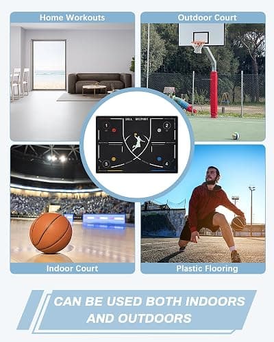 Portable Basketball Footwork Training Mat, Agility Footstep Training Mat, Basketball Pads for Training All Levels, Non-Slip Silent Equipment for All Ages to Improve Speed, Strength and Coordination thumbnail 7