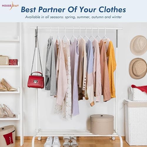 HOUSE DAY White Plastic Hangers 50 Pack, Plastic Clothes Hangers with Built-in Hooks, Durable and Strong Plastic Coat Hangers for Closet, Space Saving Clothing Hanger for Shirts, Coats, Skirt, Dress thumbnail 8