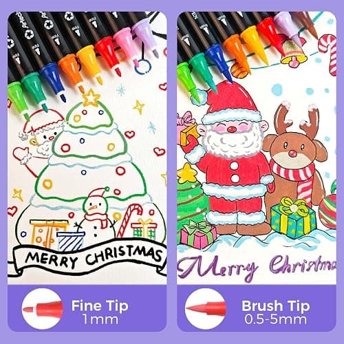 Artecho Acrylic Paint Markers 72 Colors with Bag（ Brush Tip and Fine Tip ） | Ideal for Rock Painting, Stone, Wood, Paper, Canvas, Ceramic, Glass, Fabric & DIY Crafts thumbnail 3