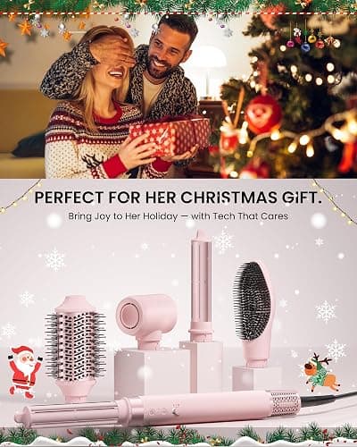 MESCOMB 5 in 1 Hot Air Styler Wrap – High-Speed Hair Dryer Brush with Auto Wrap Curlers, Fast Drying & Frizz-Free Styling, No Heat Damage, Volumizing Brush with Travel Bag thumbnail 5