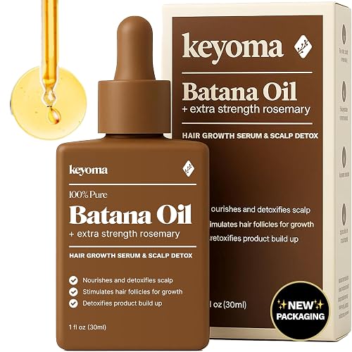 Keyoma Batana Oil for Hair Growth with Rosemary: Nourish & Detox Scalp for Thicker, Stronger, Longer Hair - 100% Organic Batana Oil from Honduras - Reduce Hair Loss (30 mL) - Image 1