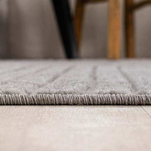 JONATHAN Y Hallie High-Low Curve Gray/Ivory Indoor/Outdoor Area Rug, 10x13, Minimalist, Pet Friendly, Non-Shedding, Stain Resistant, Hose-Washable for Backyard, Patio, Porch (SCN100A-13) thumbnail 8